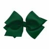 The Yellow Lamb Huge Grosgrain Bow In Forest Green