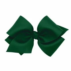 The Yellow Lamb Huge Grosgrain Bow In Forest Green
