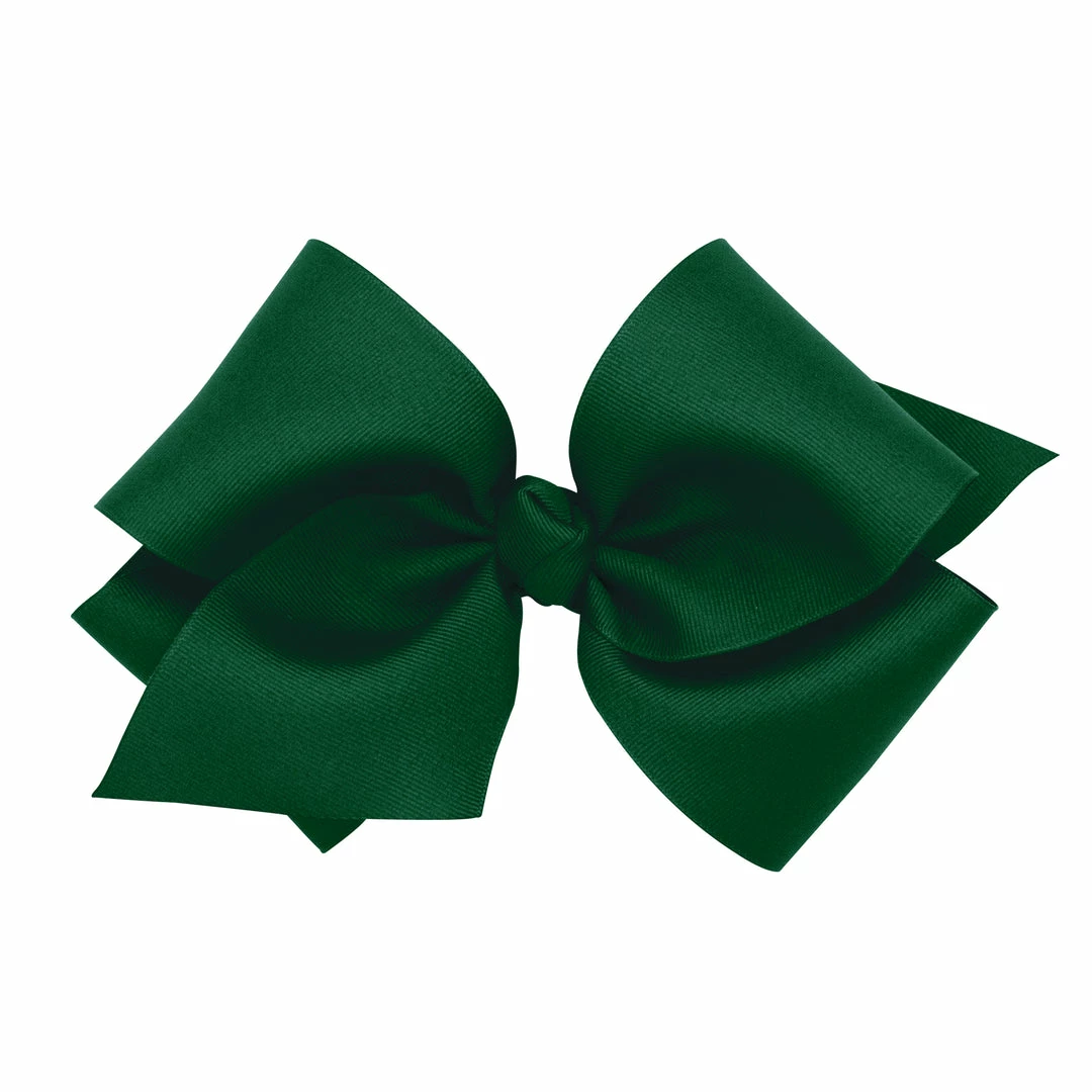 The Yellow Lamb Huge Grosgrain Bow In Forest Green