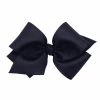 The Yellow Lamb Huge Grosgrain Bow In Navy Girls