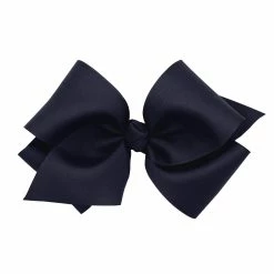 The Yellow Lamb Huge Grosgrain Bow In Navy Girls