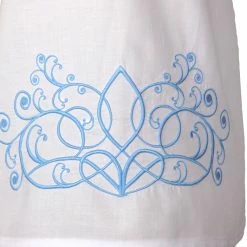 The Yellow Lamb Louis Daygown - White With Blue Embroidery