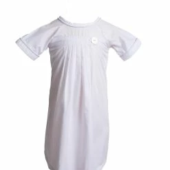 The Yellow Lamb Baby Pembrook Pleated Daygown - White