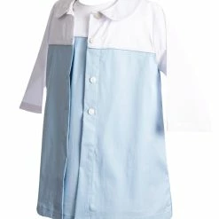 The Yellow Lamb Pennington Dress And Jacket In Blue And White Girls