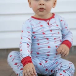 The Yellow Lamb Valentine's Day Lambie Jammies In Cupids Arrows - Blue