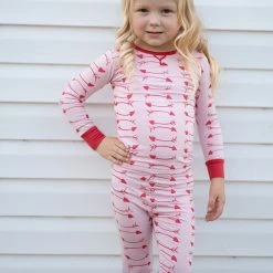 The Yellow Lamb Lambie Jammies In Cupids Arrows - Pink Valentine's Day