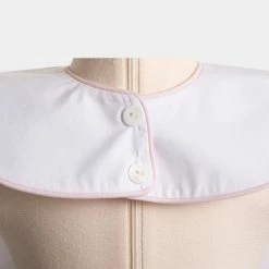The Yellow Lamb Brookshire Bib - White With Pink Piping Baby