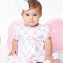 The Yellow Lamb Flora Dress In Beatrice Birthday Bow Girls