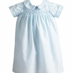 The Yellow Lamb Calloway Daygown - Blue Piped In White