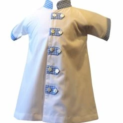 The Yellow Lamb Dayton Daygown In Blue Gingham Baby