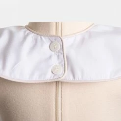 The Yellow Lamb Baby Brookshire Bib - Ecru Embroidery