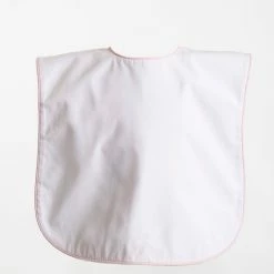 The Yellow Lamb Brookshire Bib - White With Pink Piping Baby