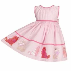 The Yellow Lamb Charlotte Cat Dress With Sequins Girls