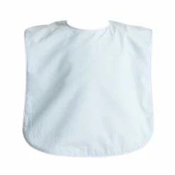 The Yellow Lamb Baby Brookshire Bib - Blue With White Piping