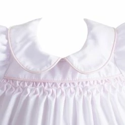 The Yellow Lamb Calloway Daygown - White Piped In Pink