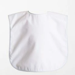 The Yellow Lamb Brookshire Bib - White With White Piping Baby