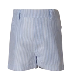 The Yellow Lamb Alexander Short In Blue Seersucker With White Seersucker Pocket