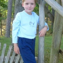 The Yellow Lamb Parker Zipper Front Pant In Performance Navy Boys